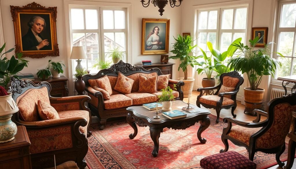 Antique furnishings in a living room