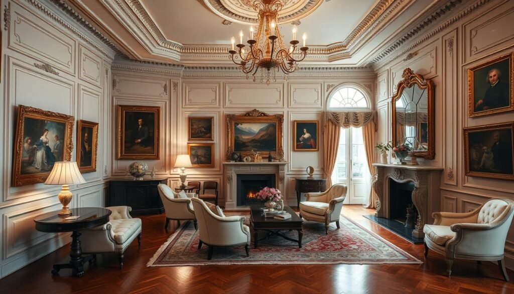 Classic interior with fine art