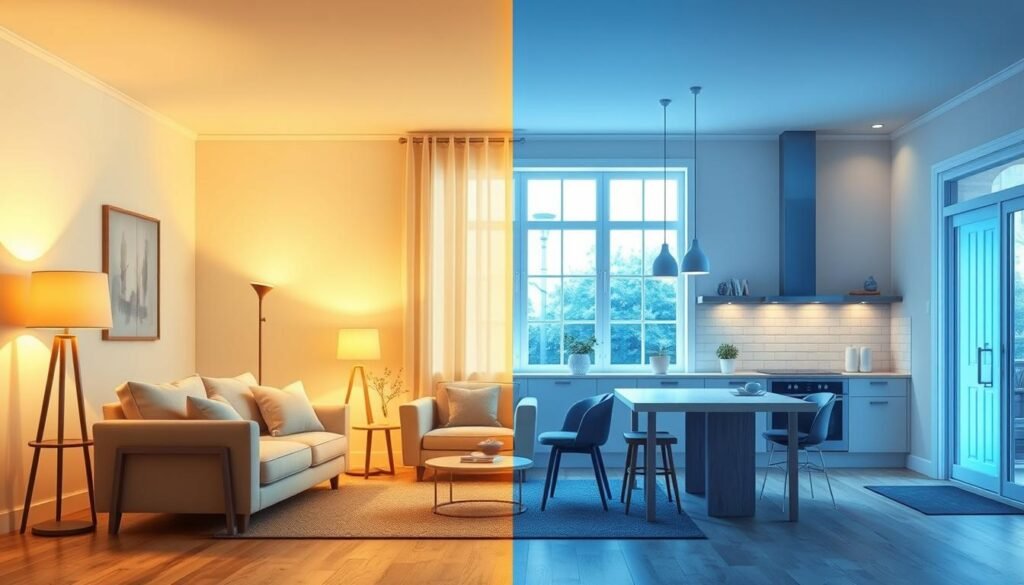 Color temperature and light quality illustration