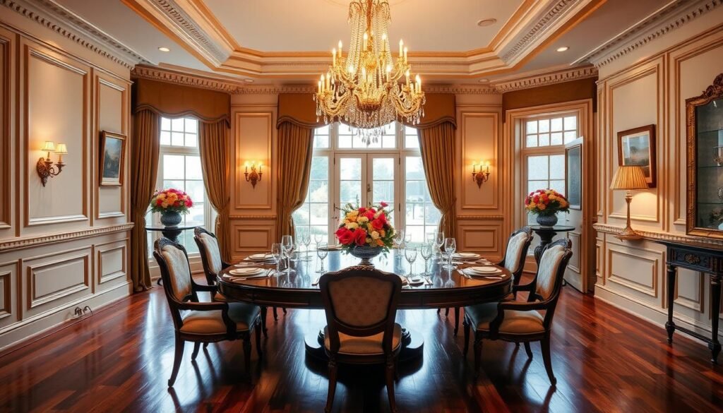 Formal dining room with elegant furnishings