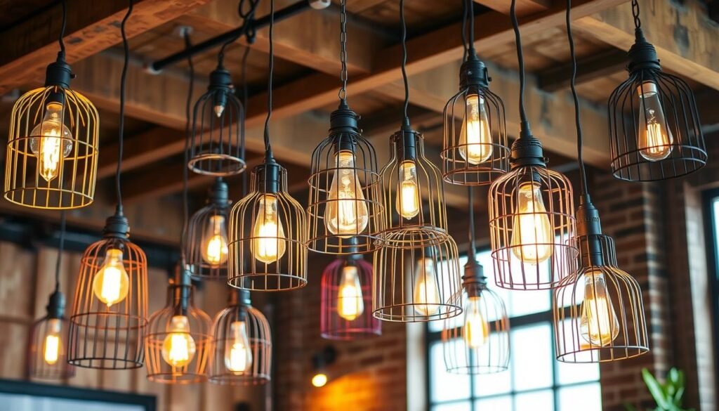 Industrial Metal Cage Pendant Lights