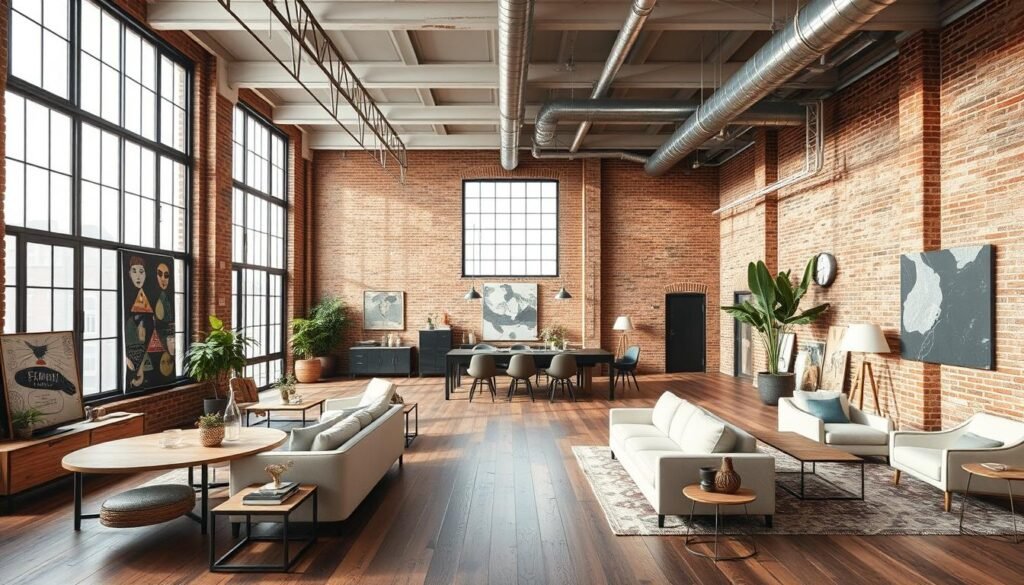 Industrial loft interior design