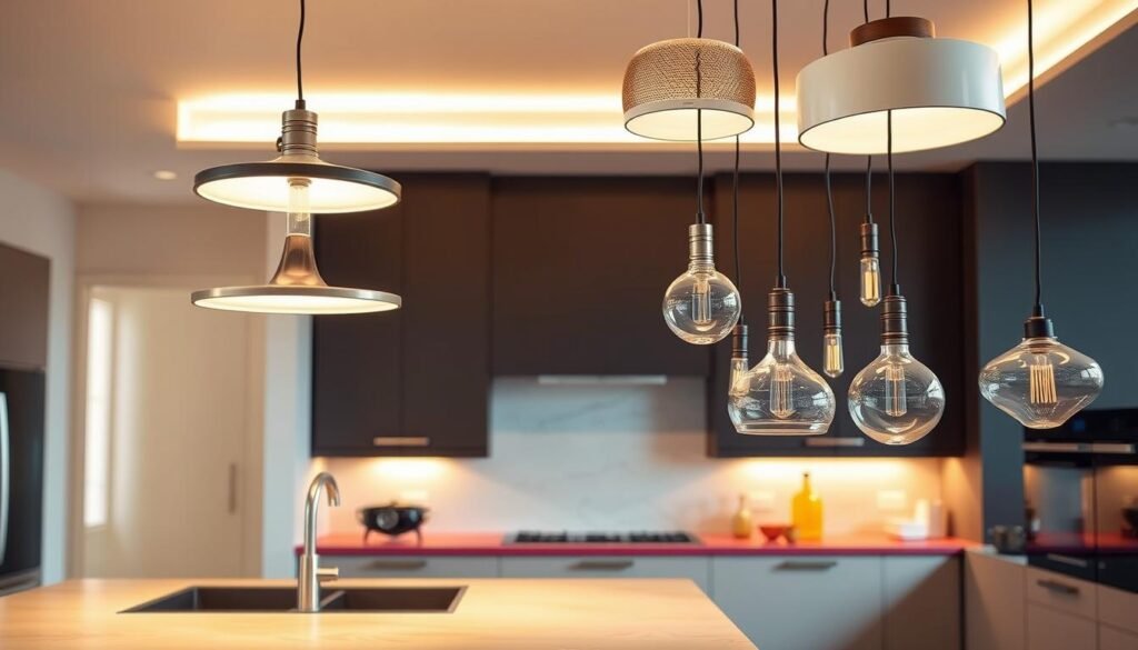 Kitchen Island Pendant Lighting Arrangement