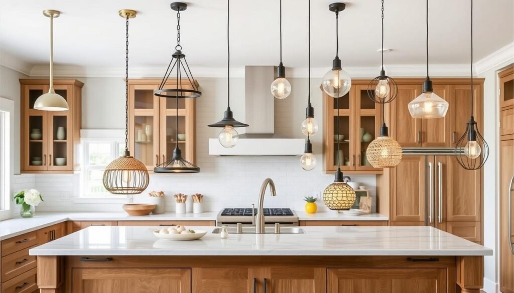 Kitchen Island Pendant Lighting Arrangement