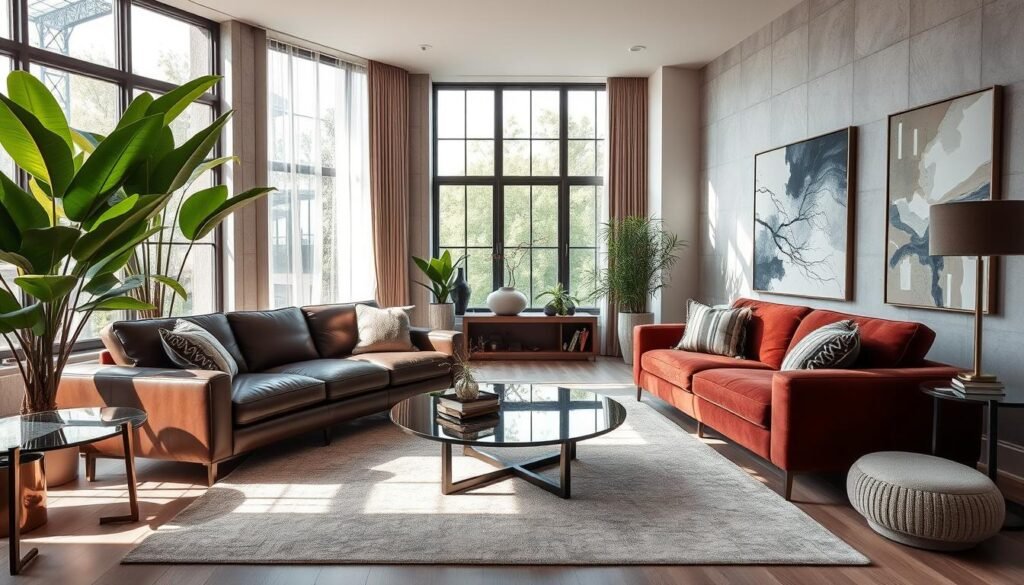 Leather and Fabric Sofa Design Styles