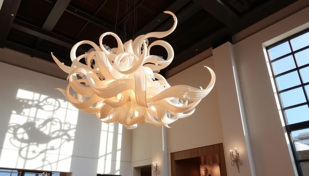 Sculptural Chandeliers for High Ceilings