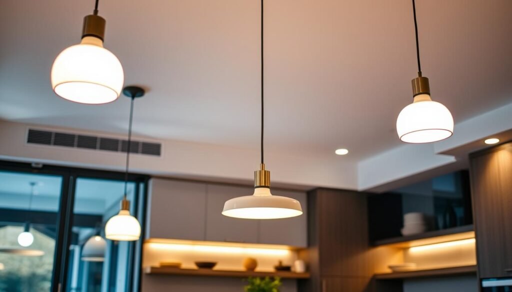 Smart pendant lights with voice control