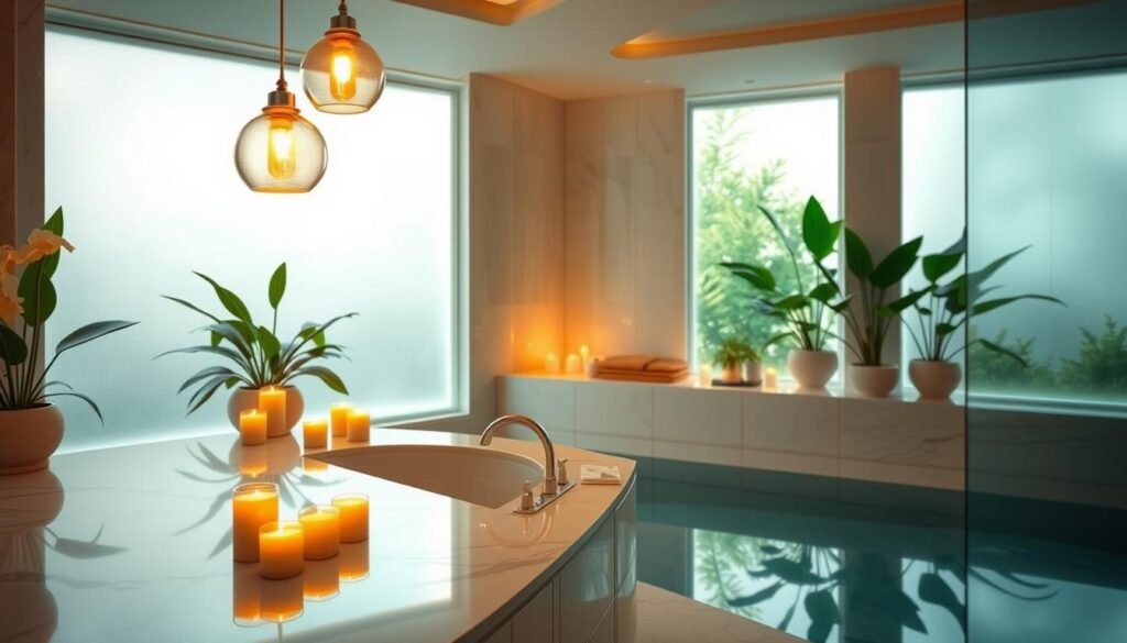 Spa-like bathroom lighting