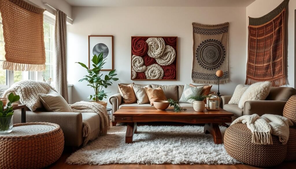 Textured fabrics for interior design