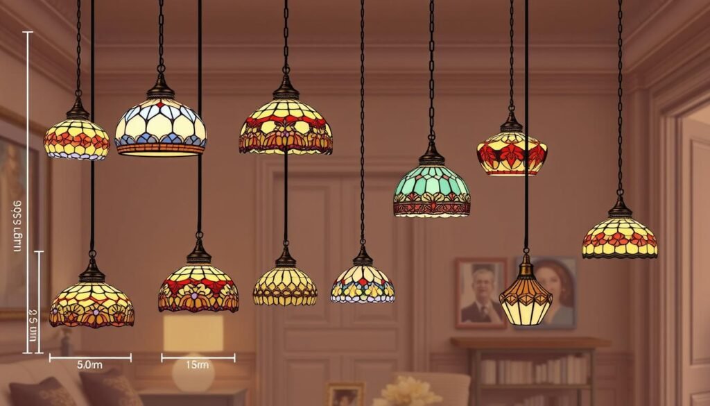 Tiffany Style Mini Pendant Lights Sizing Guide