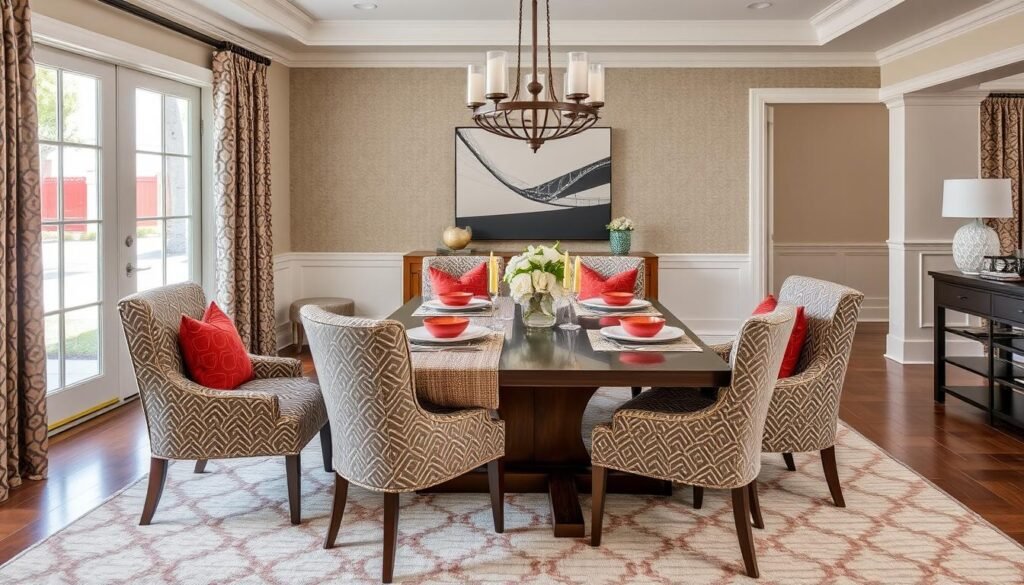 Transitional Dining Room Textiles