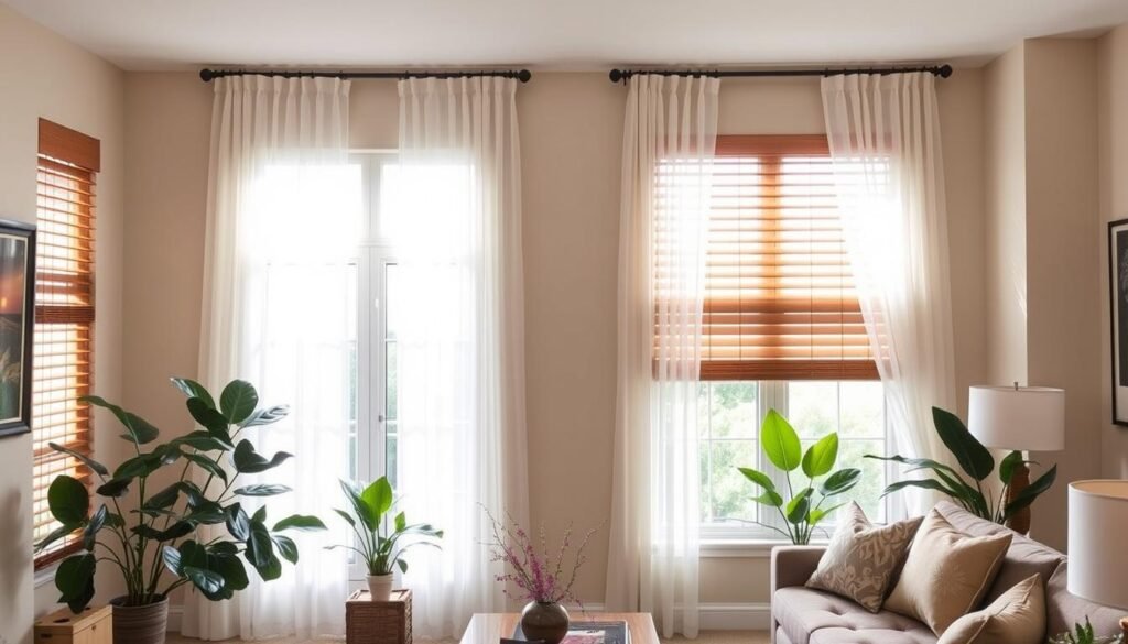 Window treatments in living room design