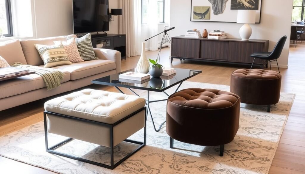 coffee table and ottoman placement