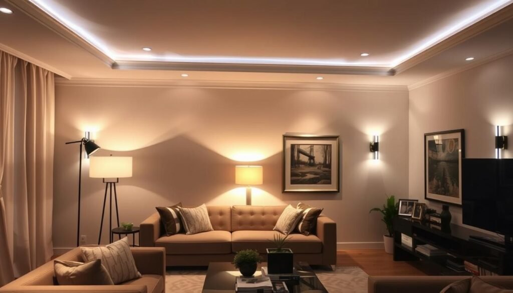 layered lighting design