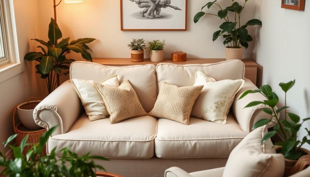 loveseat with rolled arms