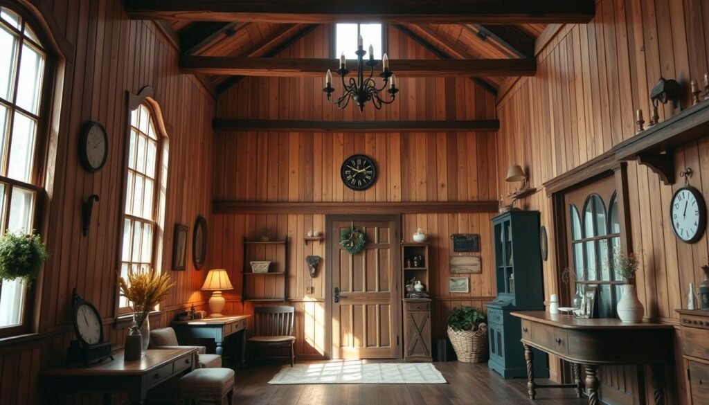 rustic interior paneling