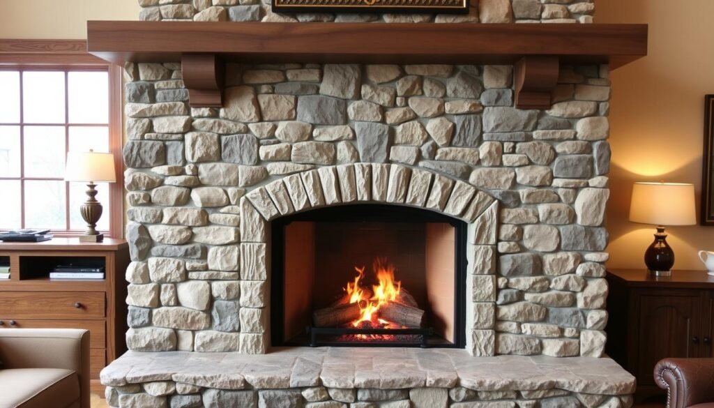 stone fireplace surround