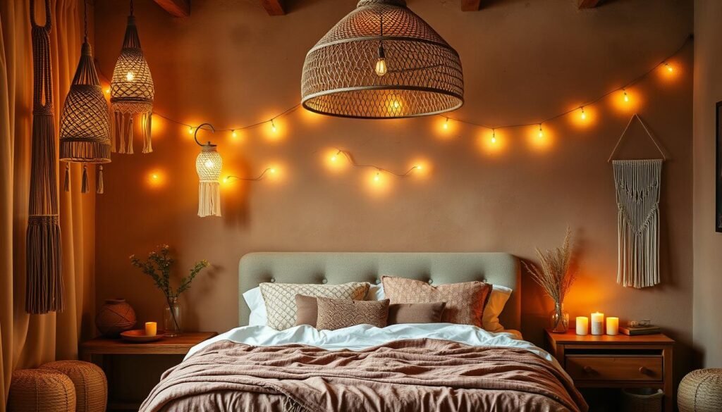 Boho Bedroom Lighting Design