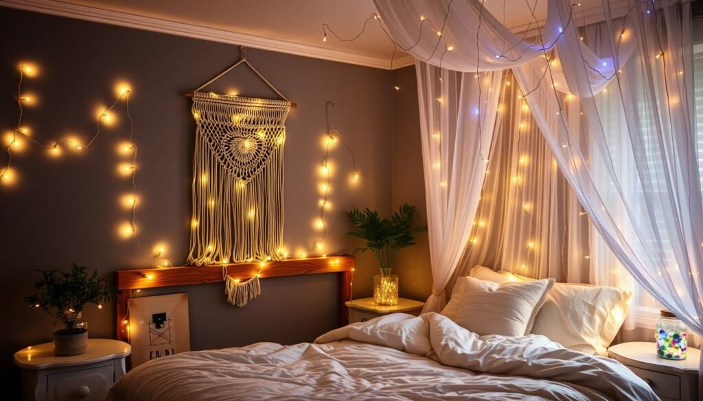 DIY Fairy Light Bedroom Decor