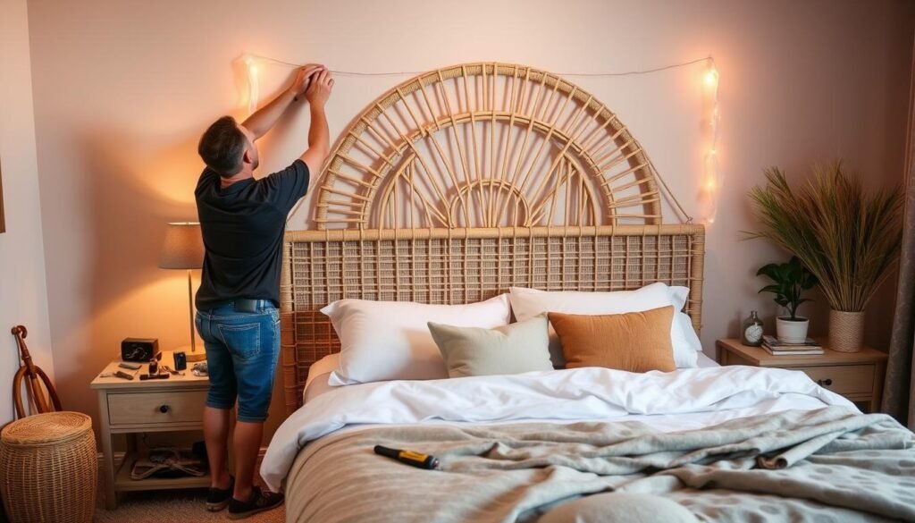 DIY headboard installation