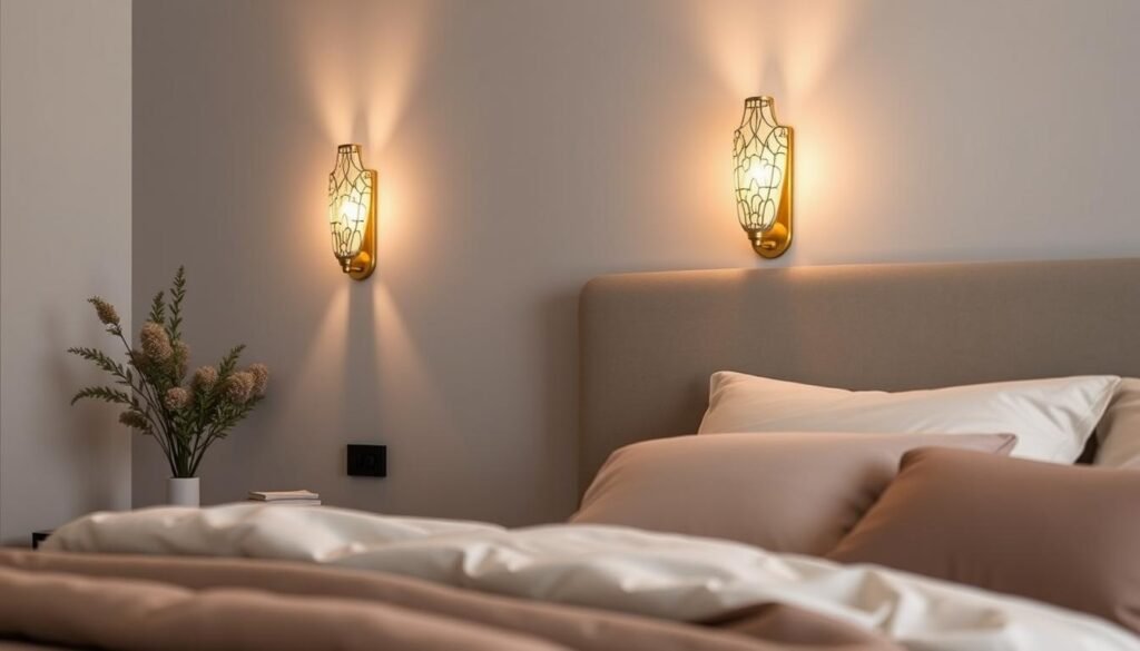 Elegant Wall Sconces in Bedroom