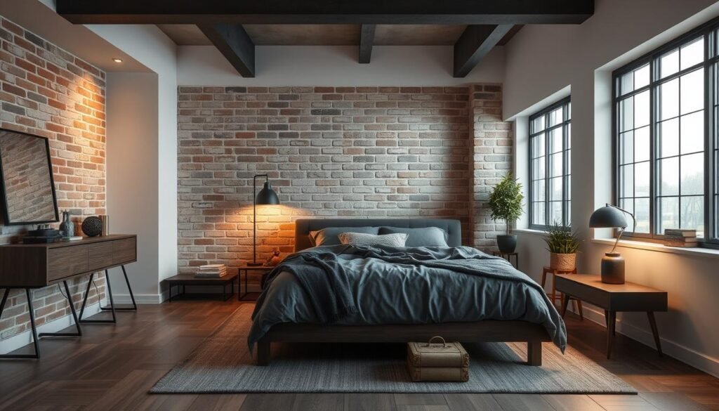 Industrial Brick Accent Wall Design