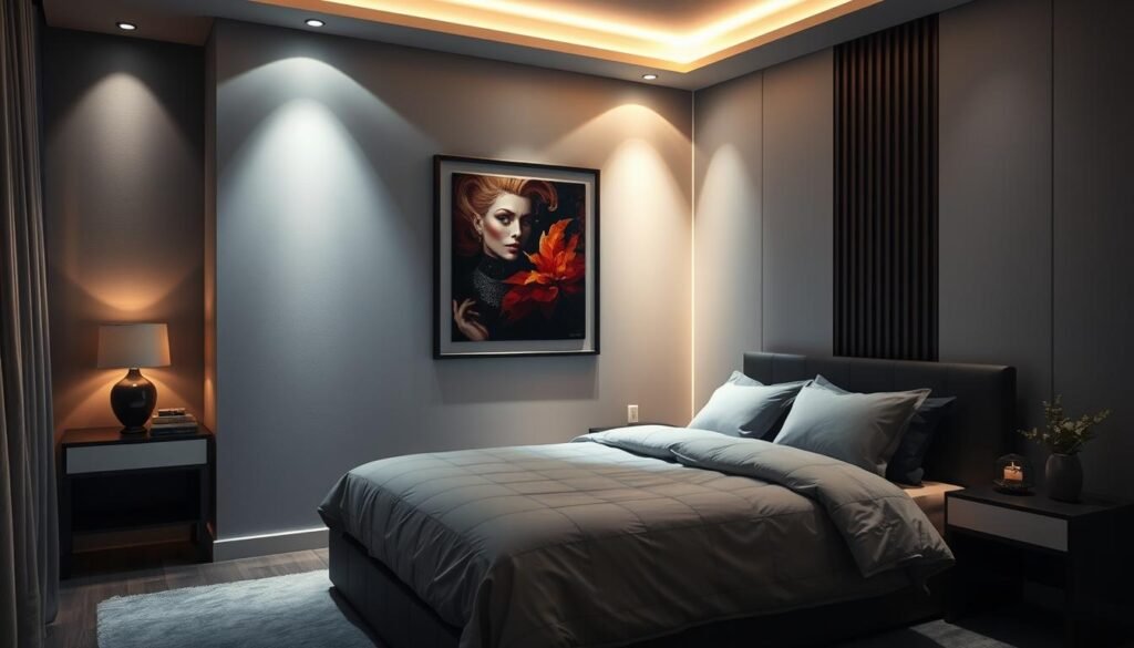 LED Accent Lighting for Bedroom Artwork