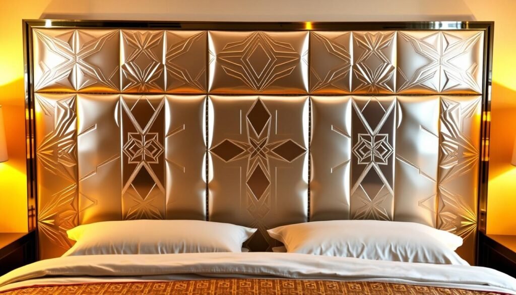 Metallic Headboard Design