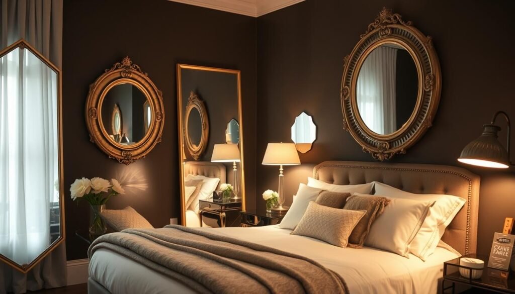 Mirrors Enhancing Bedroom Lighting