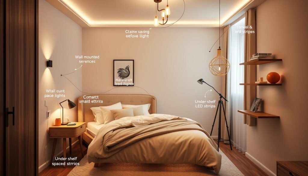 Space-saving lighting ideas for small bedrooms