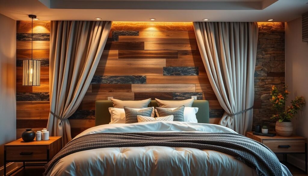 Textural Bedroom Accent Wall Design