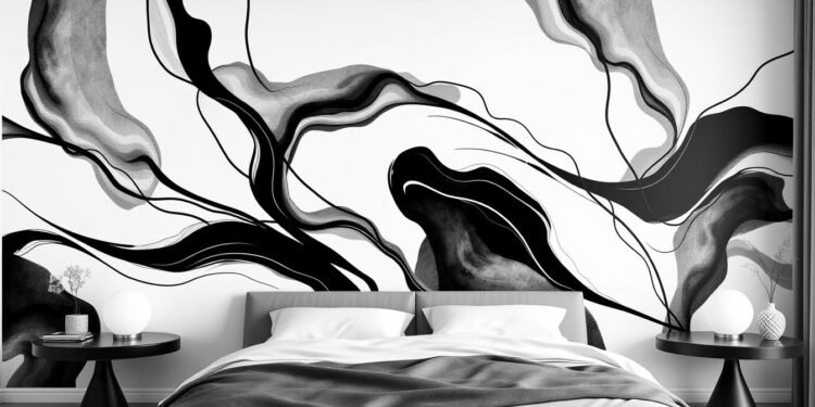 black and white wall art for bedroom
