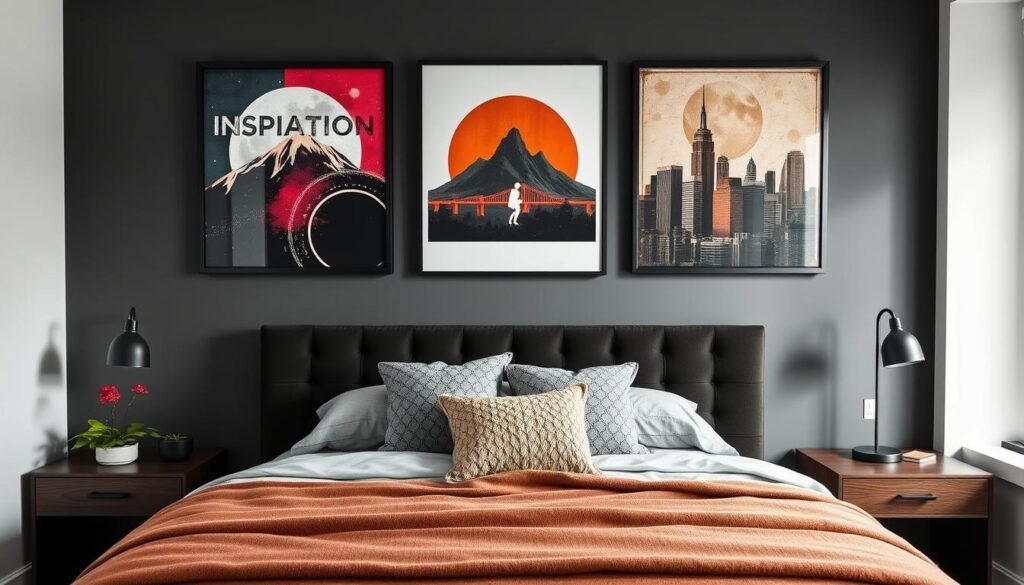 masculine bedroom wall art