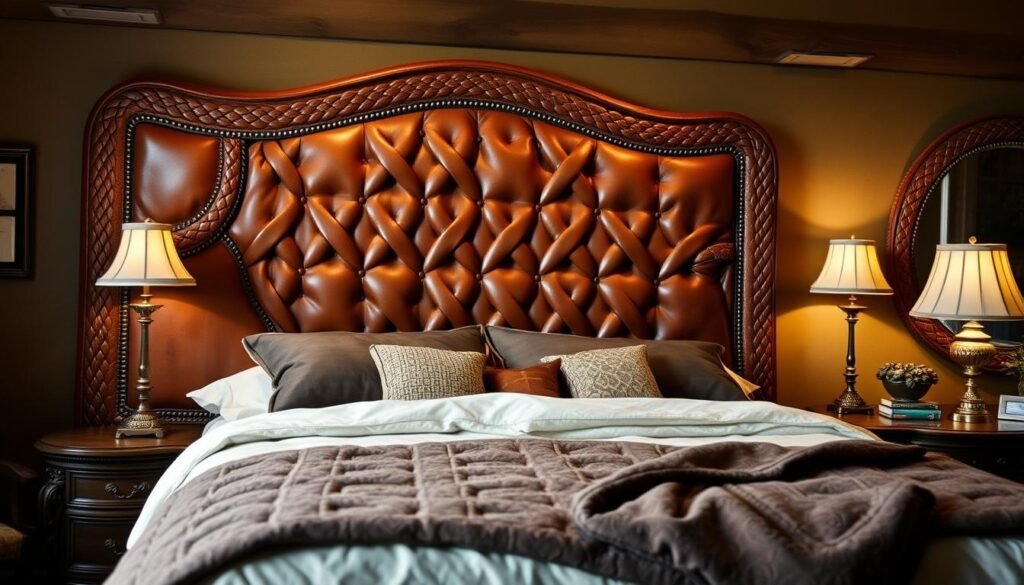 traditional leather headboard