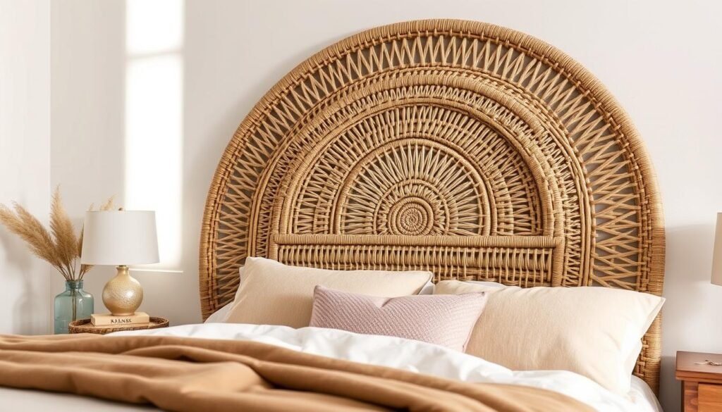 woven headboard for bedroom decor