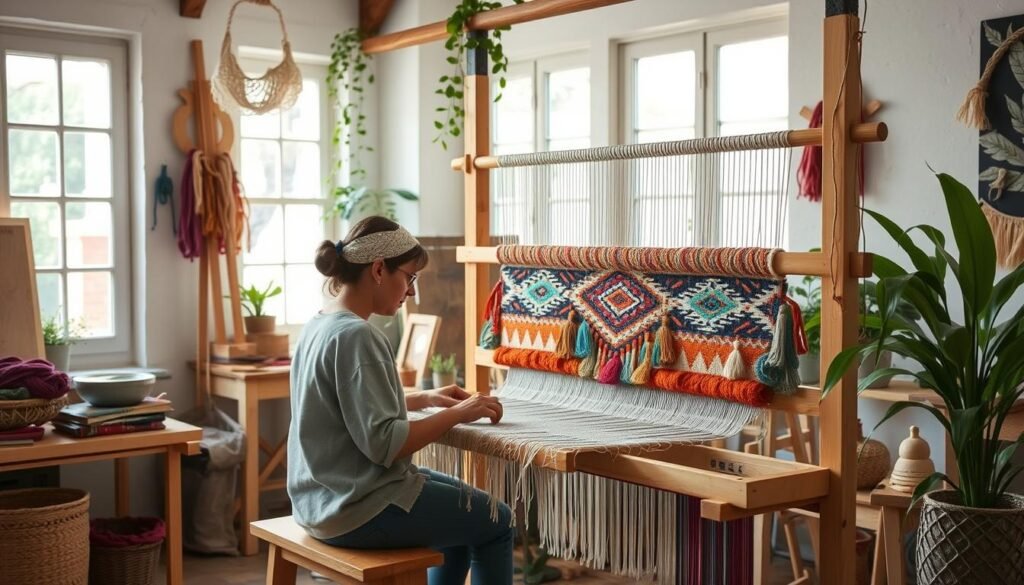 woven headboard weaving